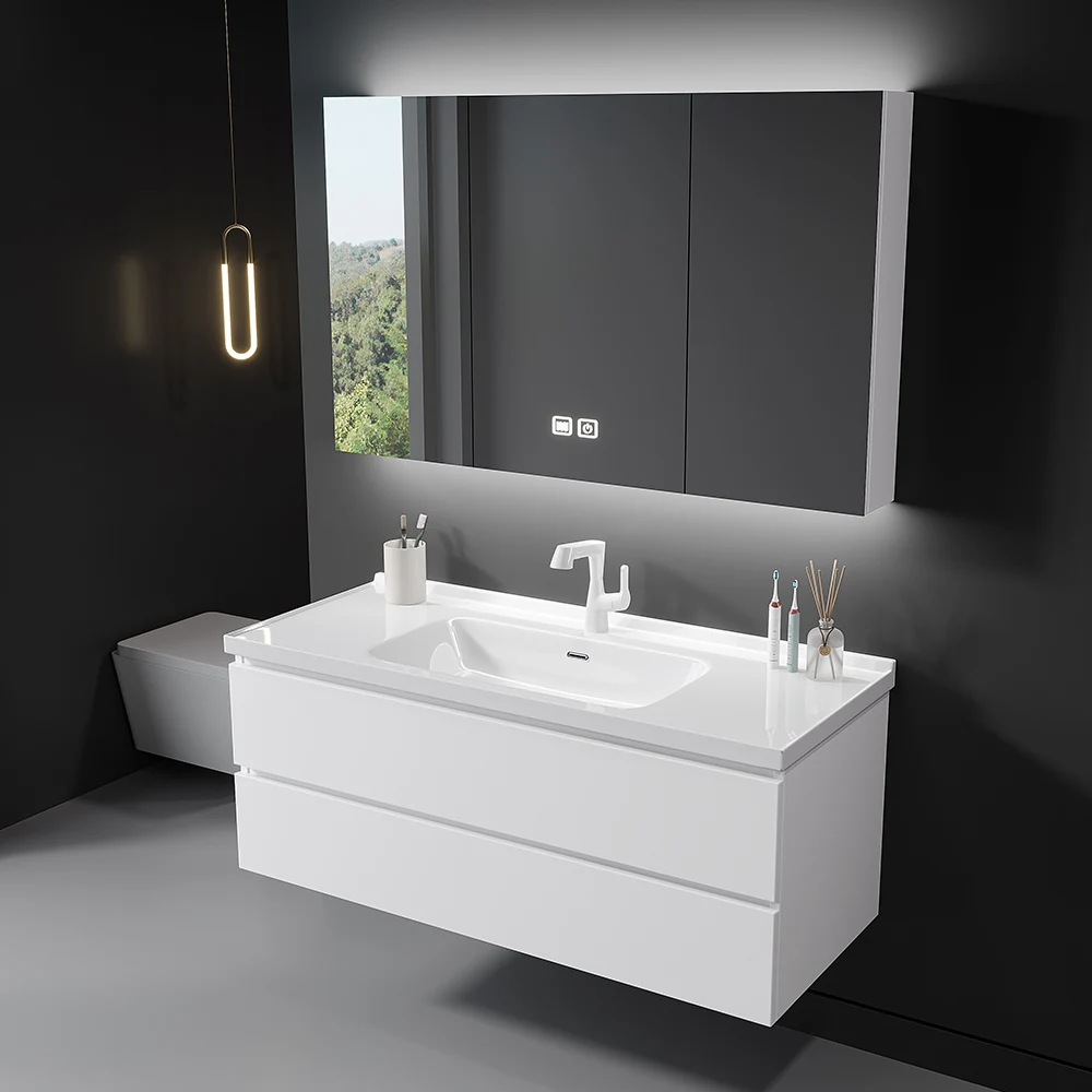 Bathroom Cabinet Nordic Light Luxury Bathroom Washbasin White Washbasin Washbasin Cabinet Combination Ceramic Basin Bathroom