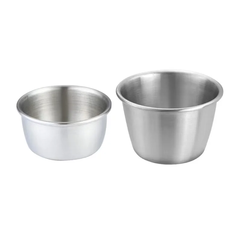 304 stainless steel round shape sauce seasoning flavor plate dipping dish tray jam dish plate snack nut fruit plate with lid