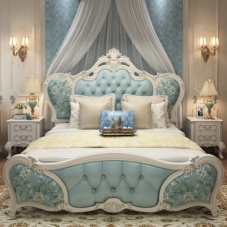 European stylewedding bed, luxury carved bed