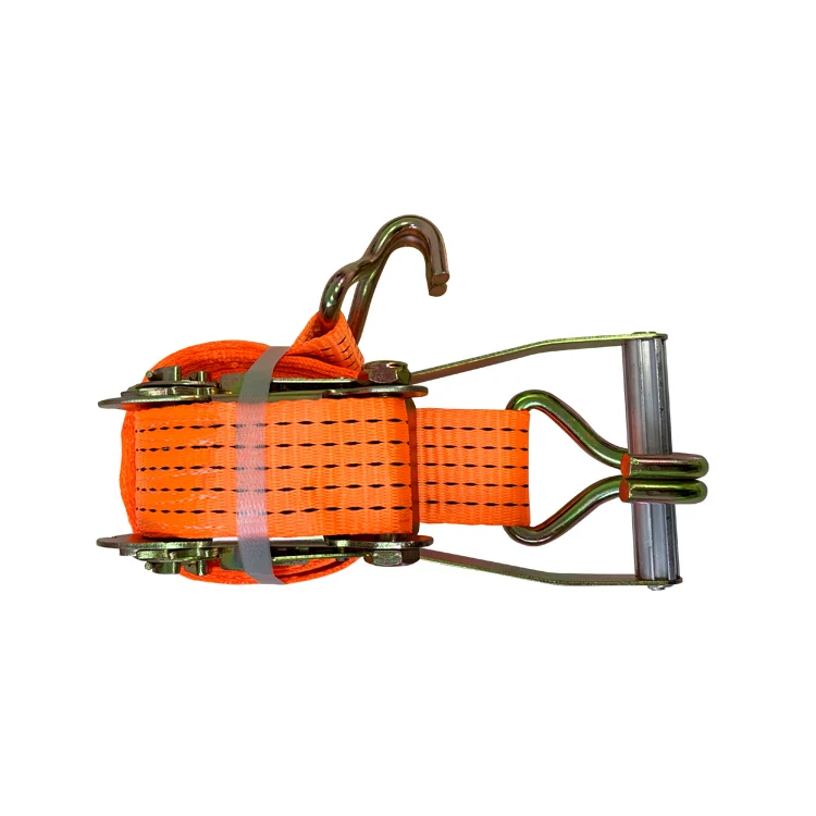 50mm/2 Inch Polyester White Cargo Lashing with E Fitting E-track Tie Down Ratchet Strap