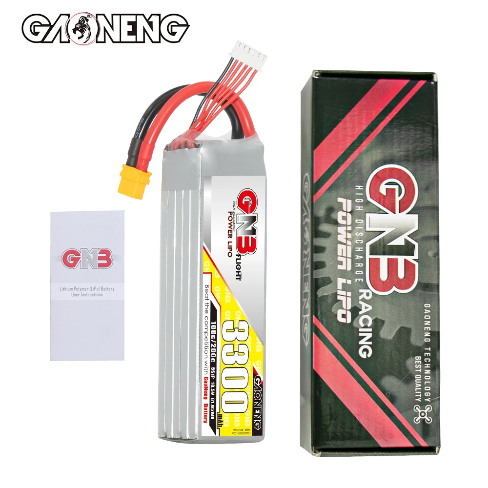 GAONENG GNB 3300mah 5S 22.2V 100C XT60 RC CAR Drone LiPo battery Flight High Discharge C rating Performance