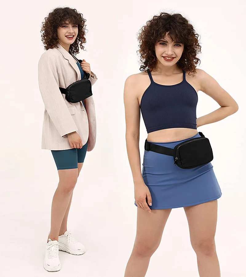Customized Belt bag Women and Men Crossbody Bag Shopping Workout Travelling Mini Lulu Fanny Packs with Adjustable Strap