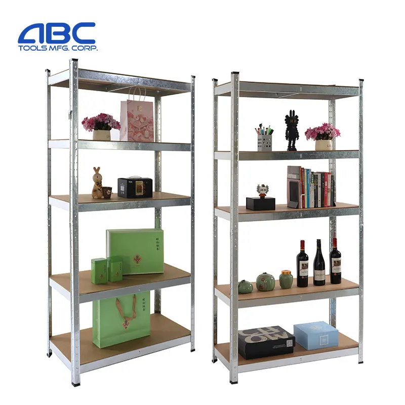 Heavy duty 5 layer stacking boltless galvanized steel storage shelving rack 200x150x40