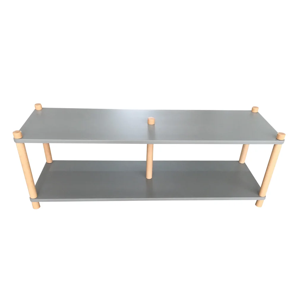 Cheap price living room scandianvian 2 tiers ladder shelf wooden book shelves