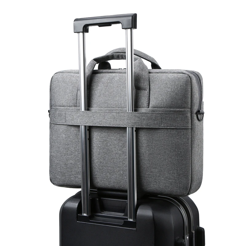Amazon travel practical shoulder tote notebook pack polyester business 15 inches classic mens laptop bag with trolley strap