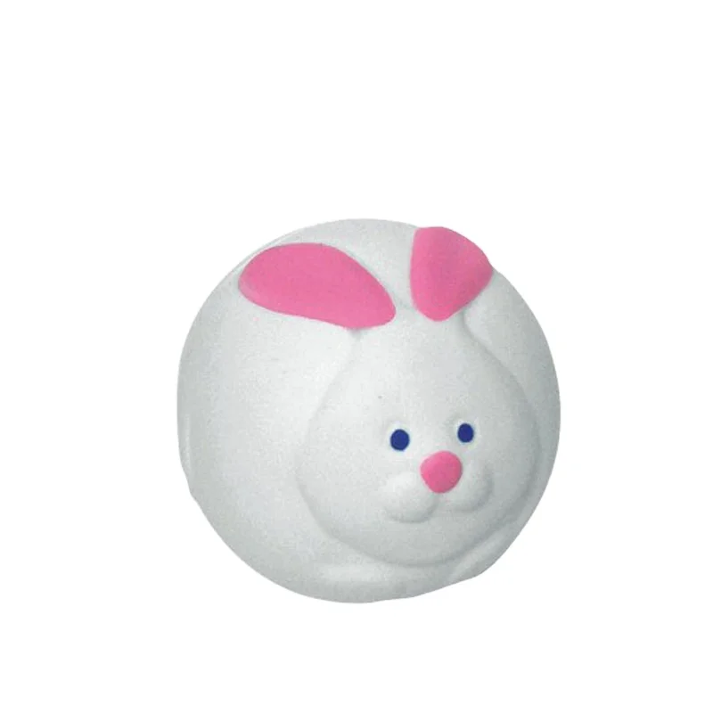 Promotional custom logo print anti stress relief PU foam rabbit stress ball