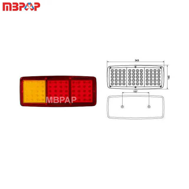 Производство питания 12 V 24 Led Трейлер хвост свет полуприцеп