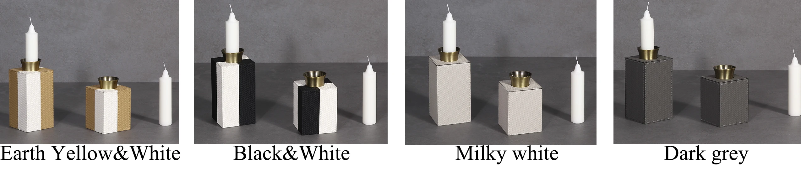 M3-301wholesale handmade Custom Logo Luxury Container milky White leather brass Candle Jars With Lid For Candle Making