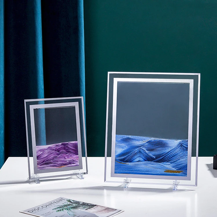 Customized Creative Gift Desktop Art Toys 3d Landscape Hourglass Glass Crafts Quicksand Painting