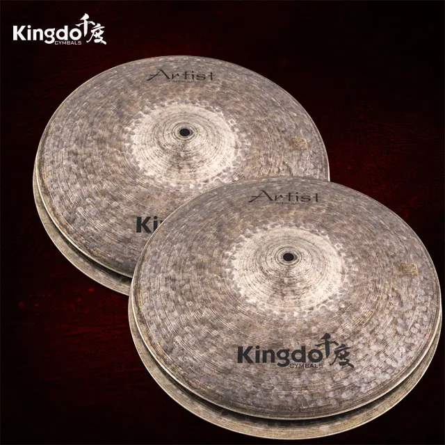 KINGDO Factory Price B20 Traditional Cymbals 4 pcs Set 14'HH+16' Crash+20' Ride+cymbal bag for professional use