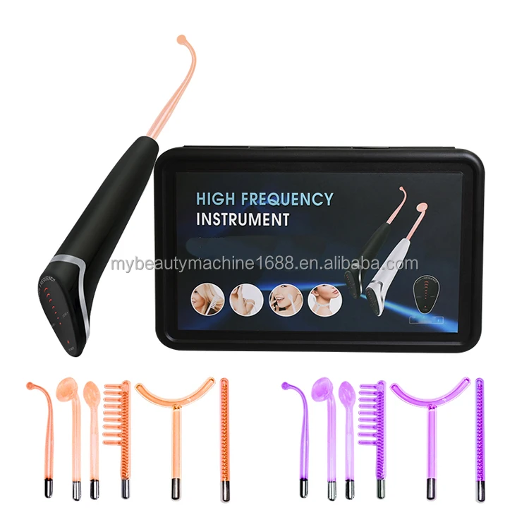 New arrival High Frequency Skin Therapy Electrode Wand Anti Acne Face Tightening Facial Massage Device