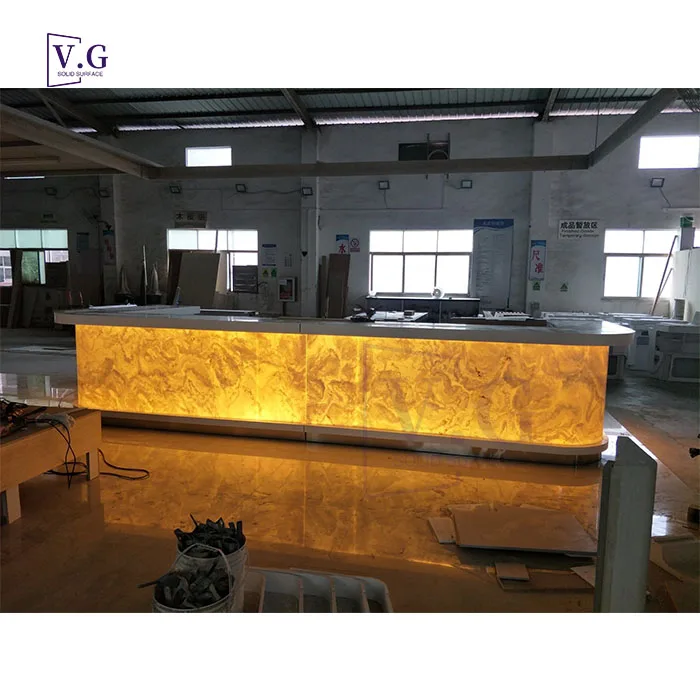 custom LED bar counter design high-end stand out restaurant hotel lounge drink service bar counter