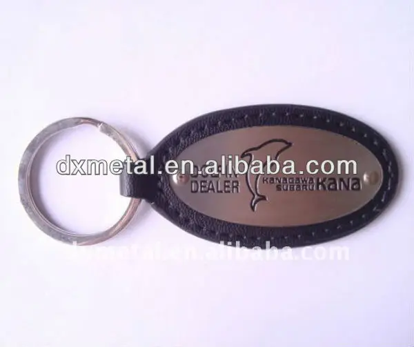 hot selling factory wholesales Custom Leather Car Keychain Custom Logo Black Leather Metal Keychain For Car Keys with low MOQ