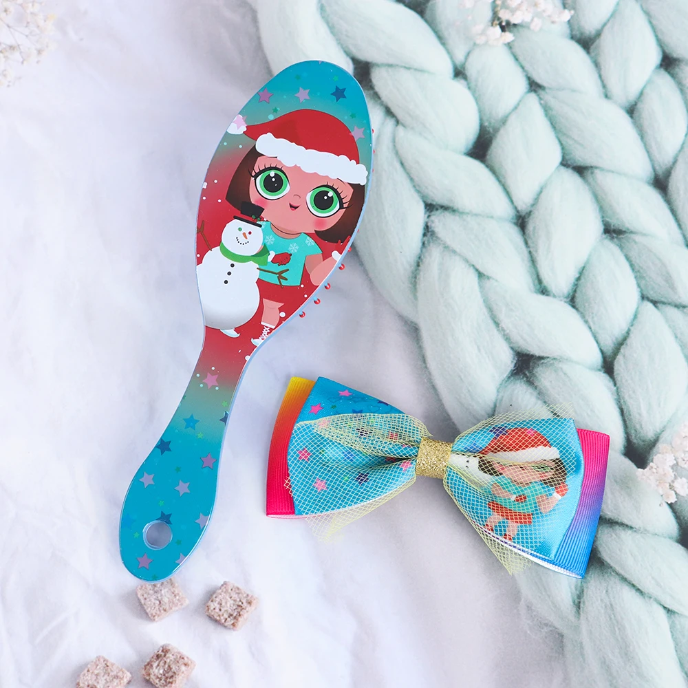 Yifan NANA Kids Children Baby Girls Detaging Hair Brush Customized Pattern Printed Oversize Cool Hard Hair Brush