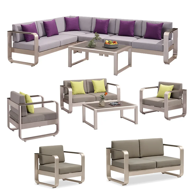 Sectional Sofa  Patio Modular Aluminum Garden Outdoor Furniture Set For Sale