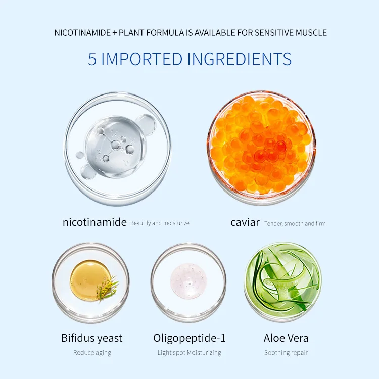 DSU OEM BIOAQUA private label Organic Skin Care Caviar Polypeptide whitening cream moisturizing skin care set