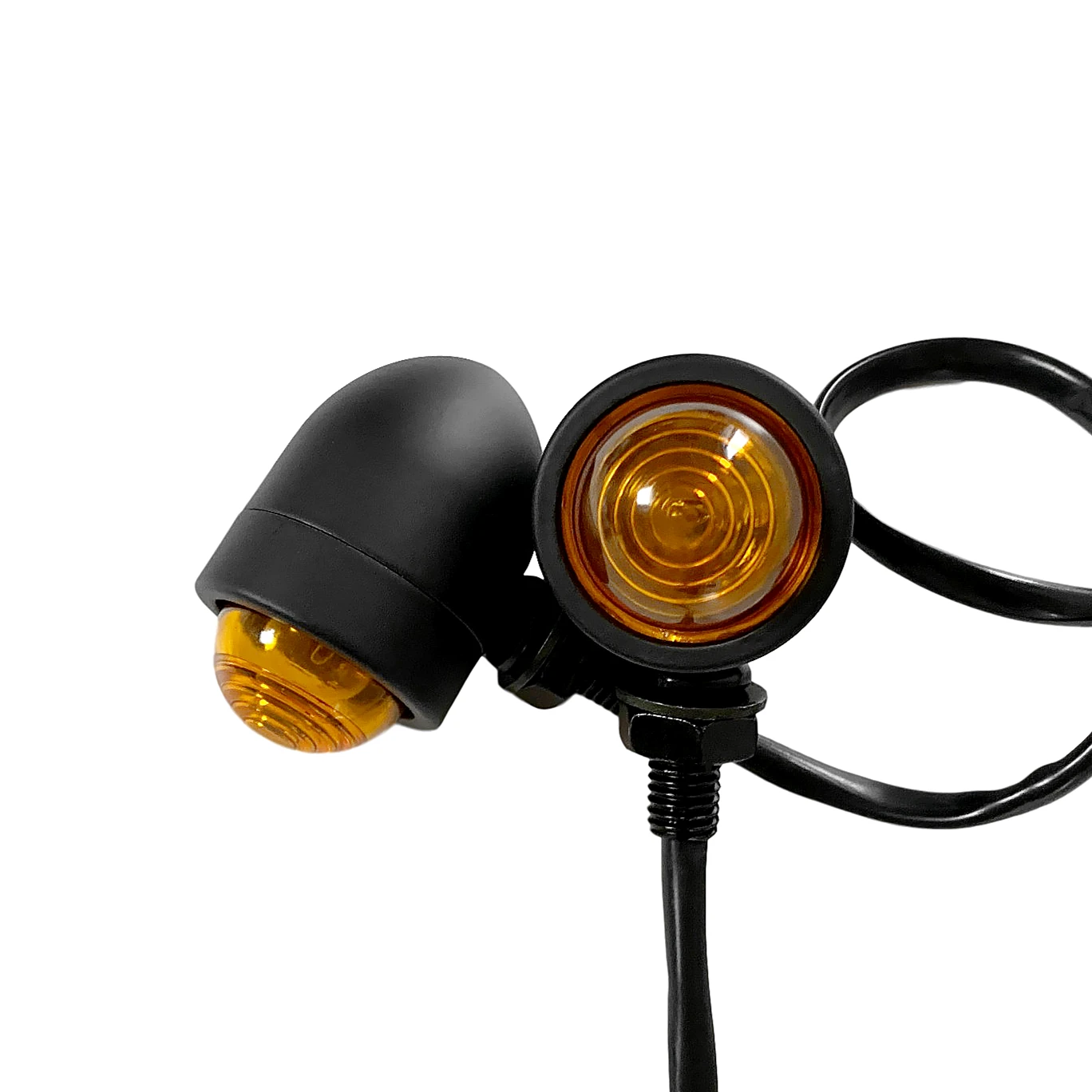 Amber Lens Aluminum For Harley Custom Bike LED Indicator Turn Signals