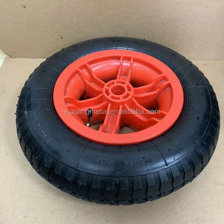 3.50-8 pneumatic wheel with plastic rim for wheelbarrow