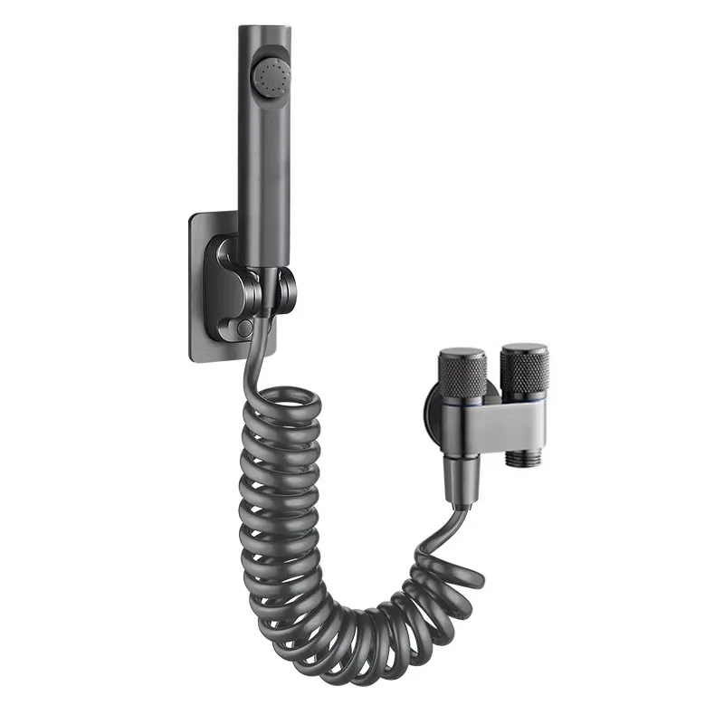 Modern ABS Gun Bidet Sprayer with PU Plastic Hose Toilet Washing Machine Companion for Press Rinse Spa Step Type