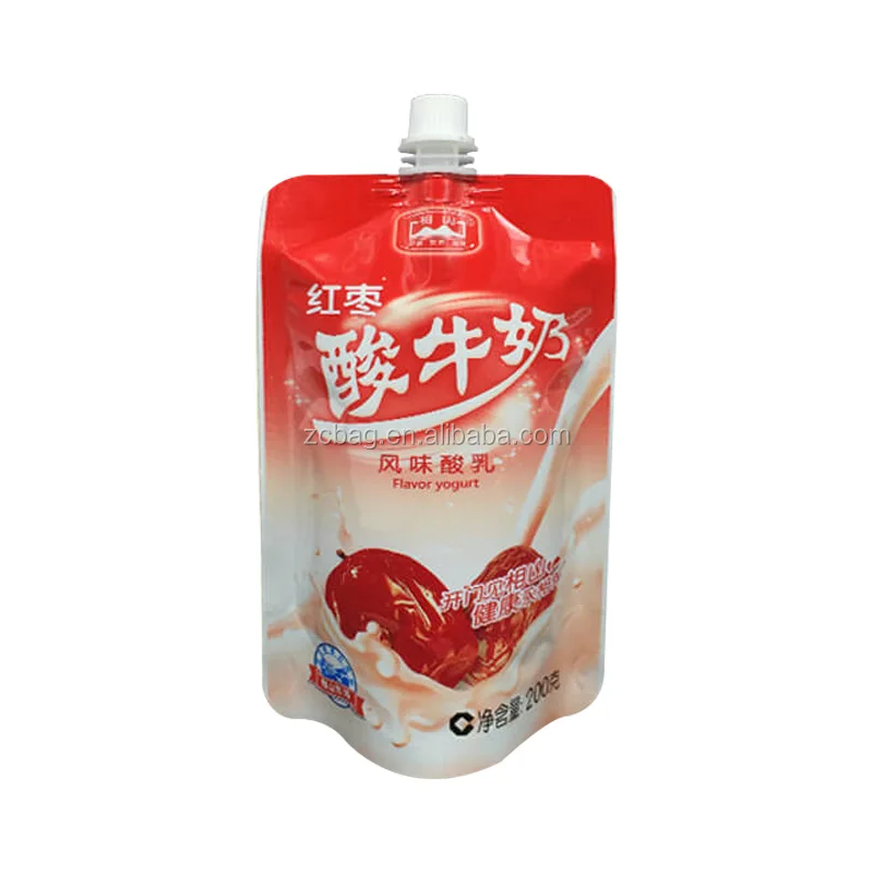 Moistureproof Grape Juice Tomato Juice 125ml Pouch Spout Nozzle Mylar Aluminium Metalized Flexo Gravure Embossing Packaging Bag