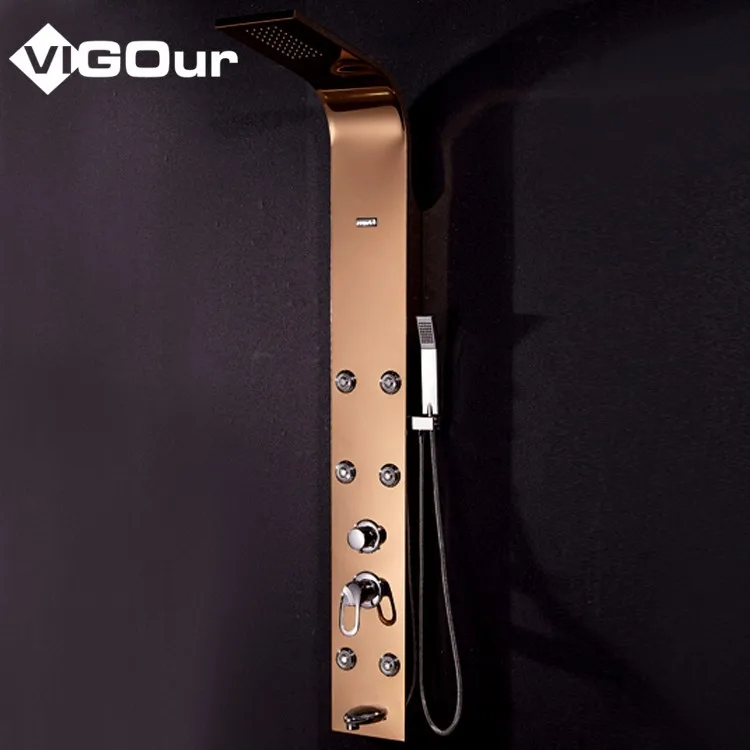 Wall mounted bathroom  smart shower panel stainless steel rain shower