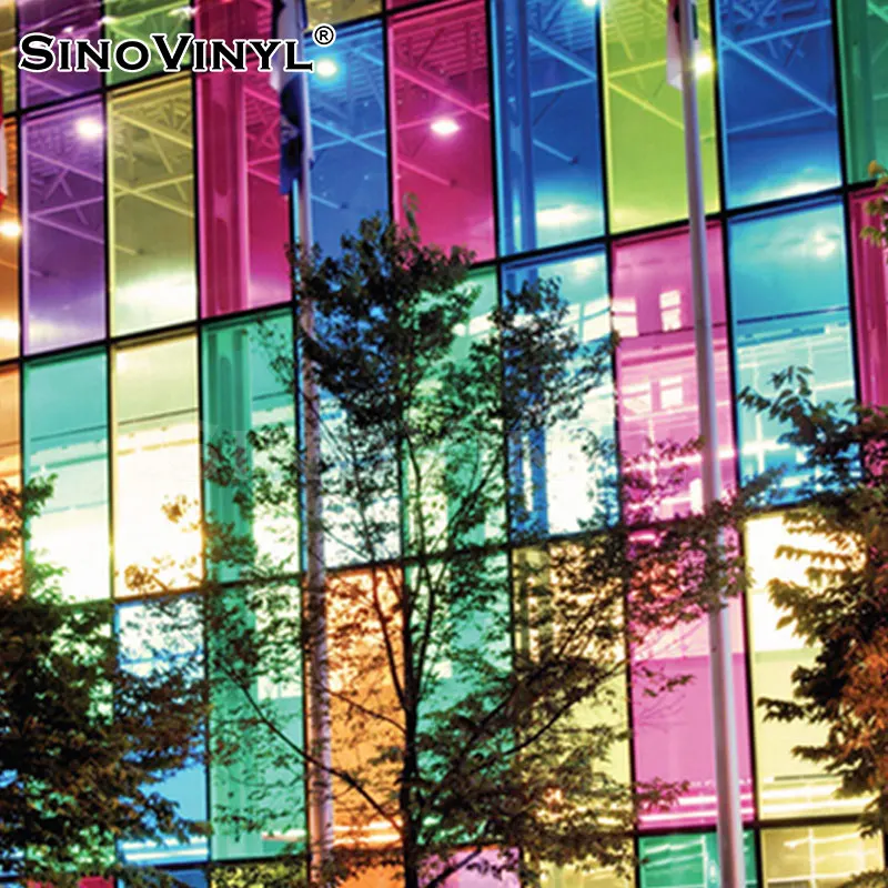 High Quality Self Adhesive PET Material Film Outside Building Color  Window Glass Film