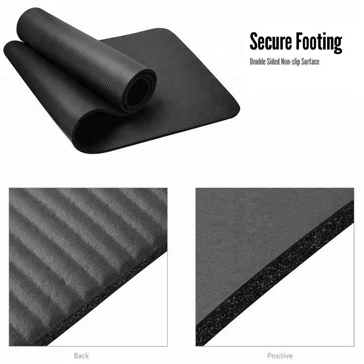 61x185cm 15mm Thick Gym Exercise Fitness Pilates Workout Mat Non Slip Yoga Mat