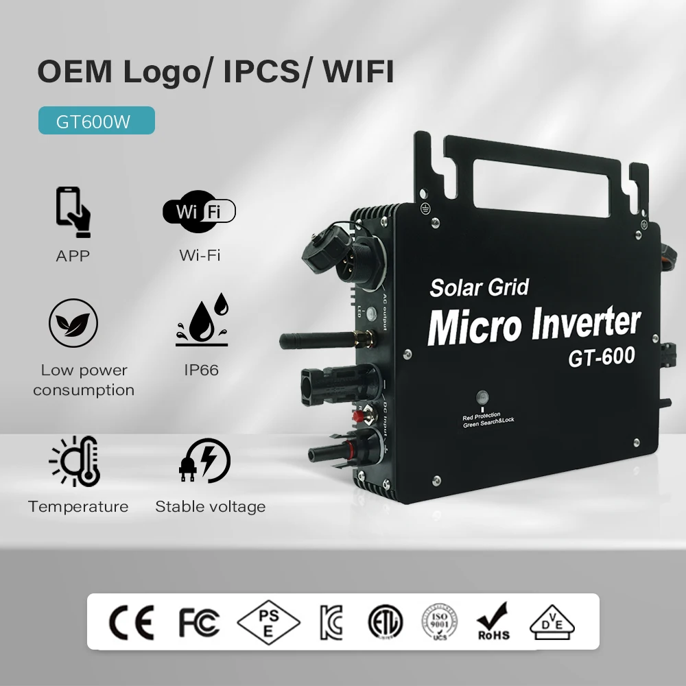 VDE High Quality Germany IP66 2400w Remote Monitoring with Mobile Phone Solar Grid Tie Micro Inverter