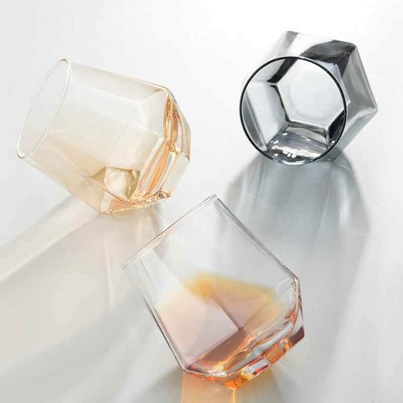Gold Rim Whiskey Glass Cup Packaging Glass Cup Gift Set Custom Shot Glass For Wine