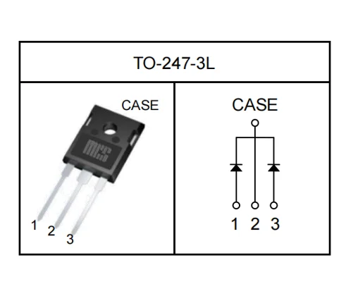 HX1D30120D macrocoresemi SiC Schottky Diode macrocoresemi VRRM 1200 V IF(Tc155C)  30 A QC  212 nC