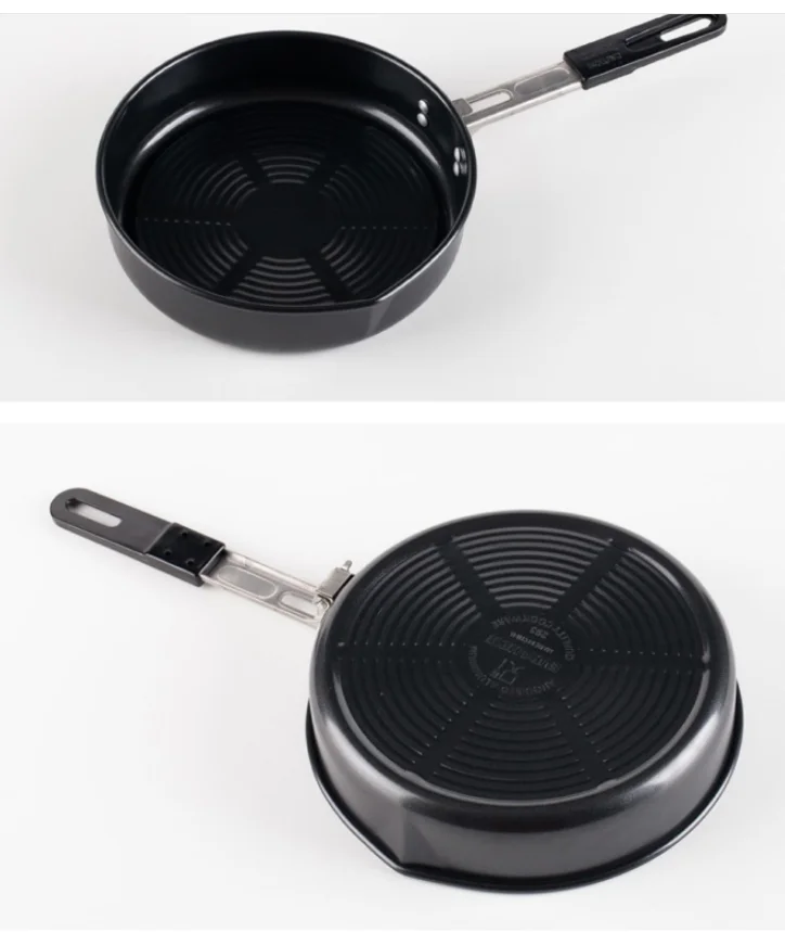 Camping travel hunting portable Outdoor frying pan convenient storage of frying utensils non stick coating frying pan folding