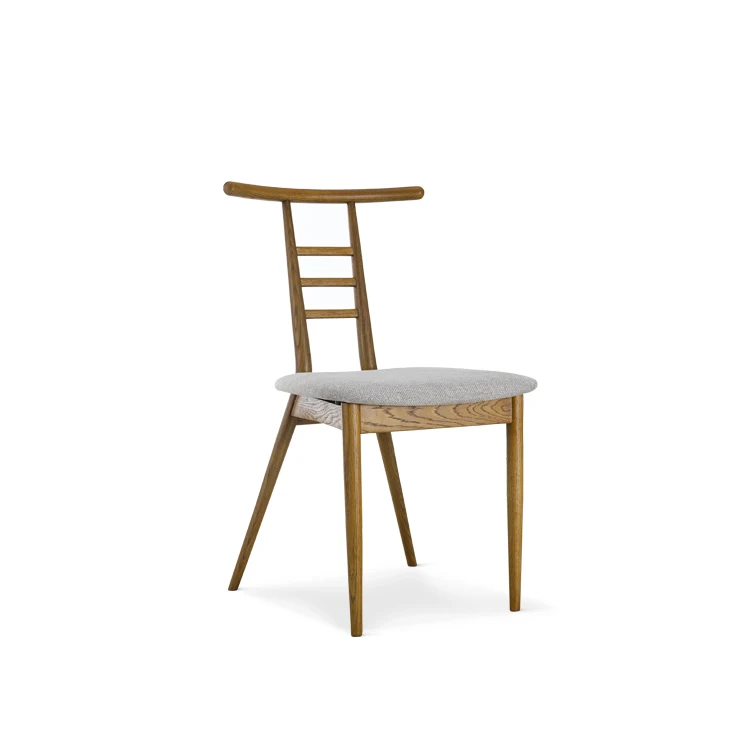 Professional Multi Cheap Thin Style Solid Red Oak Dining Ladder Chair