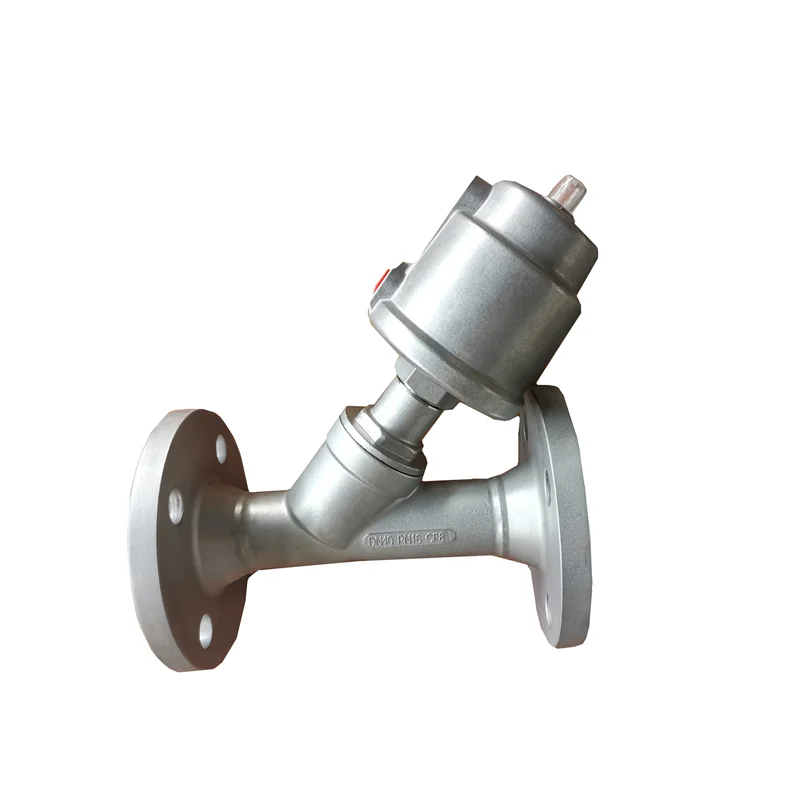 All Stainless Steel Flange Piston Pneumatic Angle Seat Valve Control Valve Oil Water Gas Filling Equipment Gate General