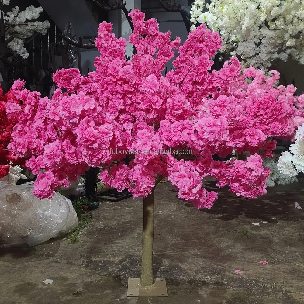ST Small cherry tree tabletop sakura tree plant restaurant decor pink blooming cherry blossom tree centerpiece for wedding table