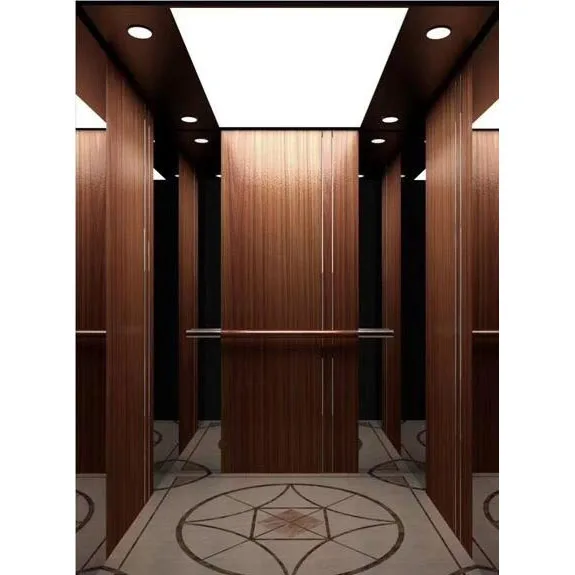 Luxury Decoration Walnut Wood Composite Steel Passenger Elevator