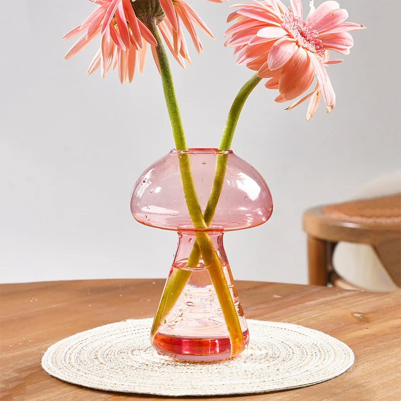 Low price mushroom-shaped glass tabletop Glass Flowers Vases For Home Decor
