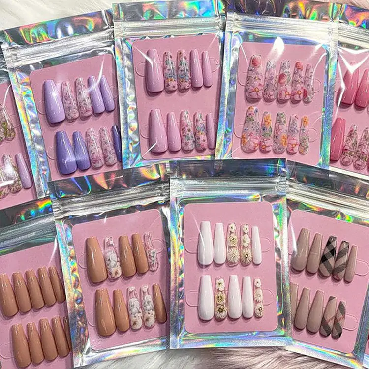 Wholesale Fashion Extension Artificial Fingernails Custom Luxury Press On Nails False Art