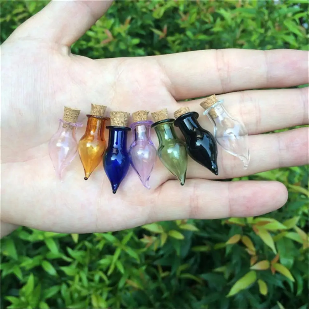Mix 7 Colors Mini Glass Bottles Chili Shape Cute Bottles With Cork Little Bottles Gift tiny Jars Vials