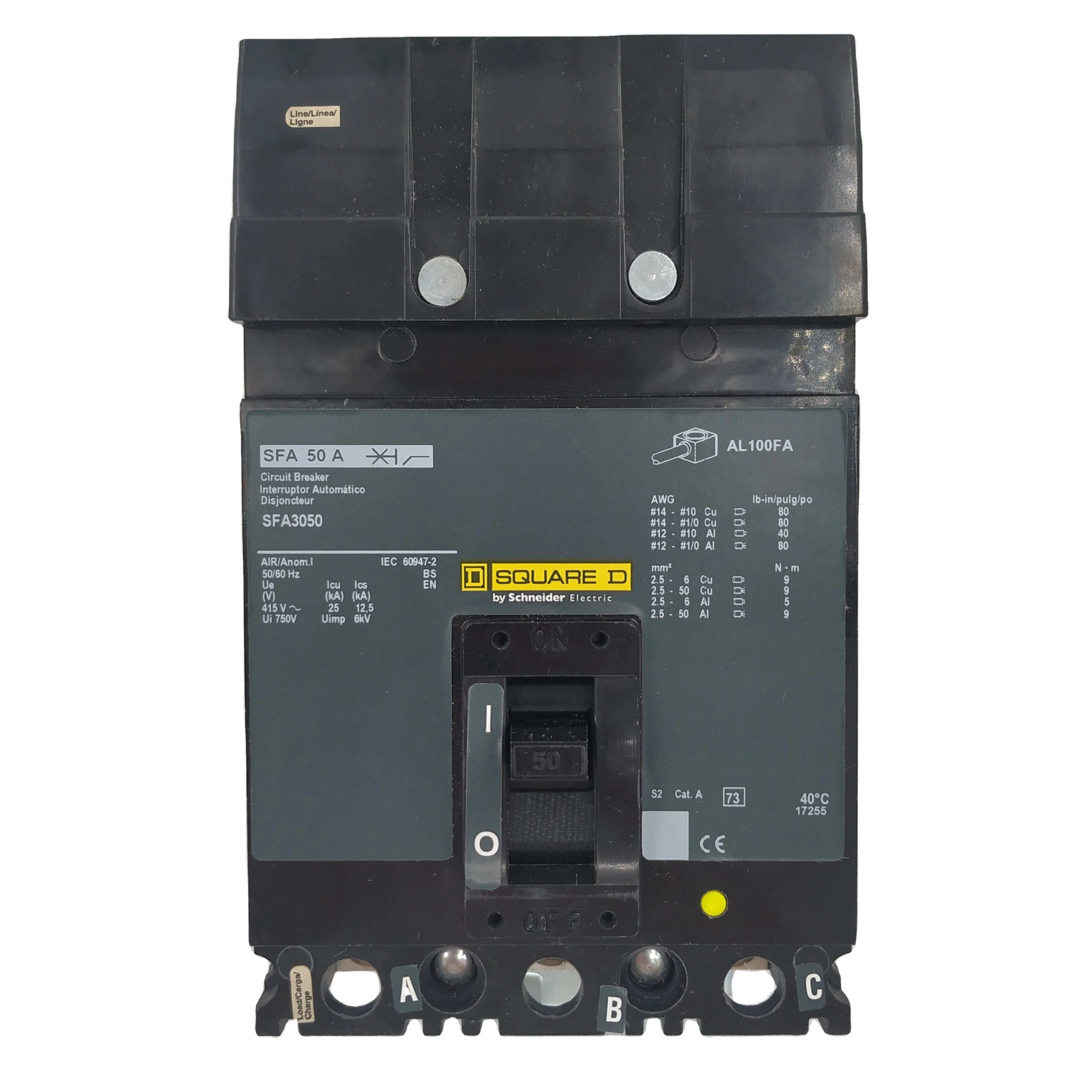 HGA Series PowerPact H 3P 600V 18kA термомагнитный MCCB литой корпус выключатели PowerFact I-Line Breaker-20A-150A