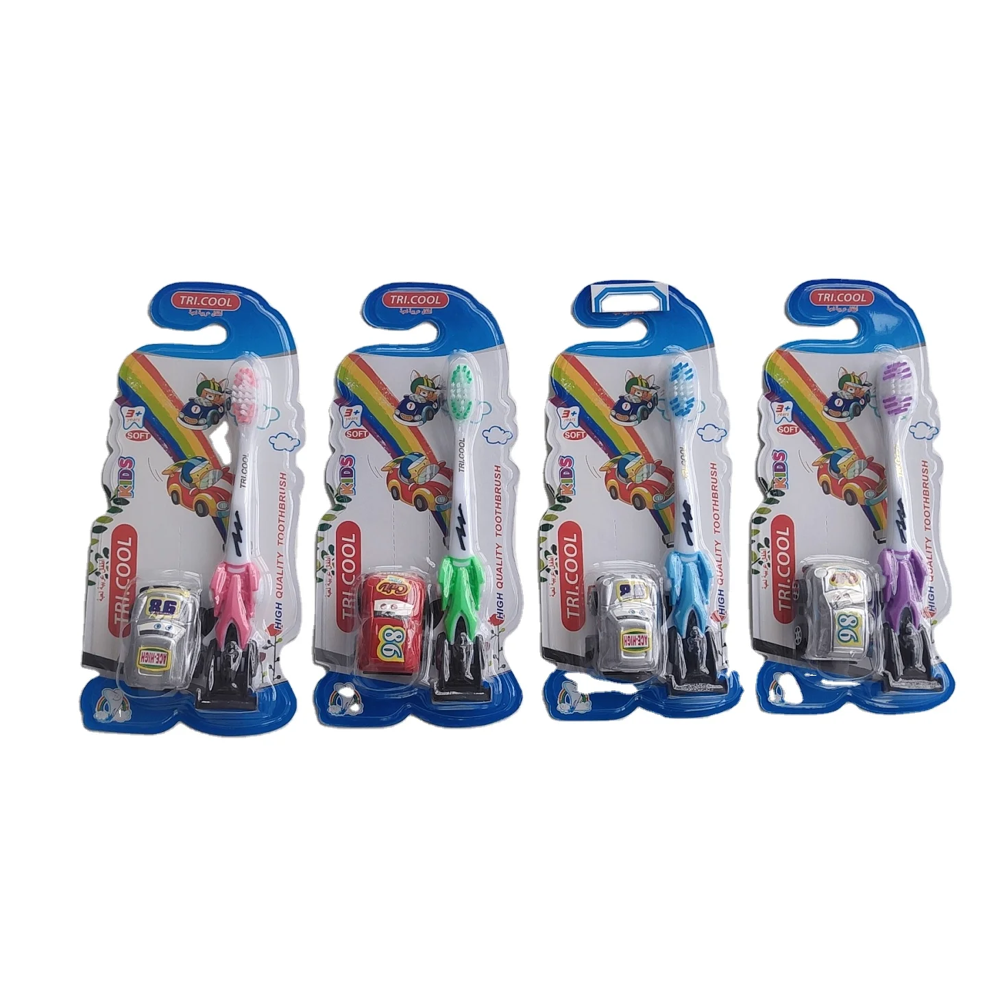 Factory good quality low price kids flashing toothbrush with toy aircraft cartoon child personalized toothbrush