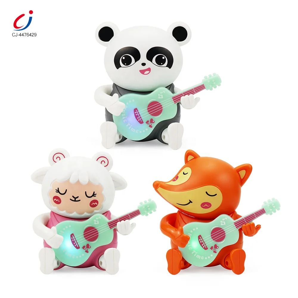 Chengji animal electric guitar music toy cartoon light education interactive kids plastic music player toys
