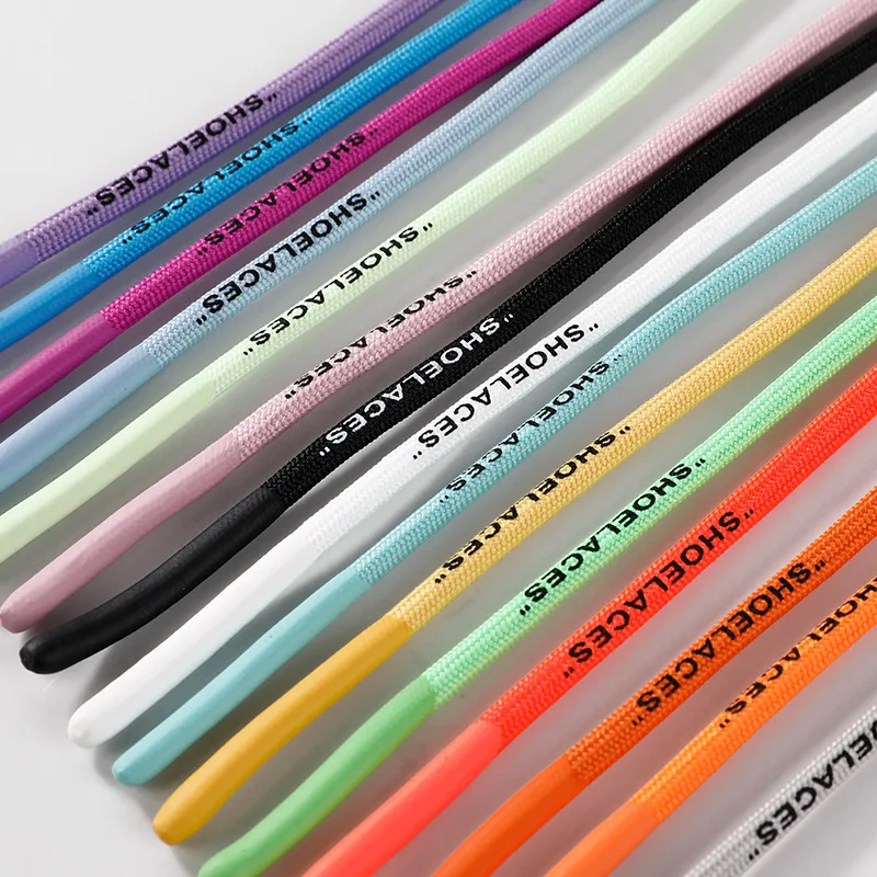 Drip rubber shoelaces 5mm width 160cm round shoe laces colorful rope shoelaces for shoes