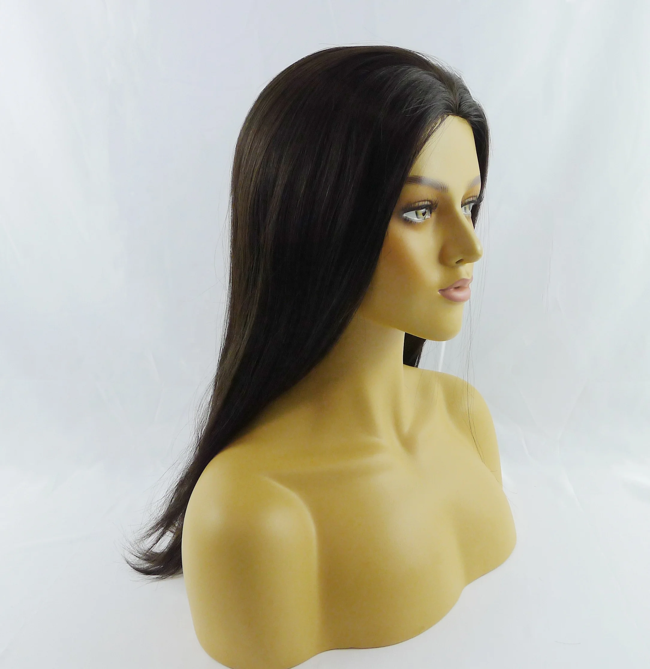 100% human hair pu with lace center base design ready stock woman hair pieces pu around wigs