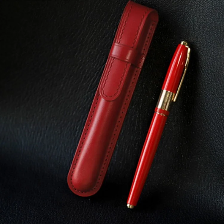 2024 New arrival zipper pen bag pencil case pouch fashion leather large pencil case with stationery   pen case organizers