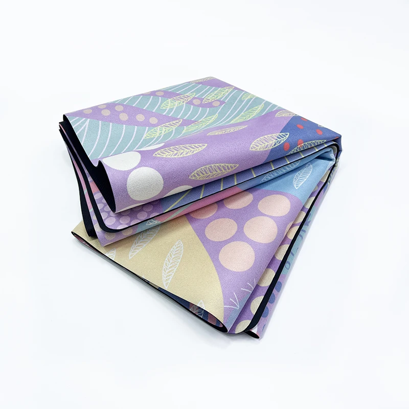 1mm Art le Ultra Thin Light Weight Portable Reversible Machine Washable Custom Print Label Eco Travel Yoga Mat With Velvet Bag