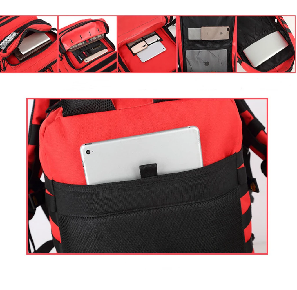 JSH Hot Sale 45L Tactical Travel Gym Backpacks Laser Cut for Outdoors Camping Hiking Traveling
