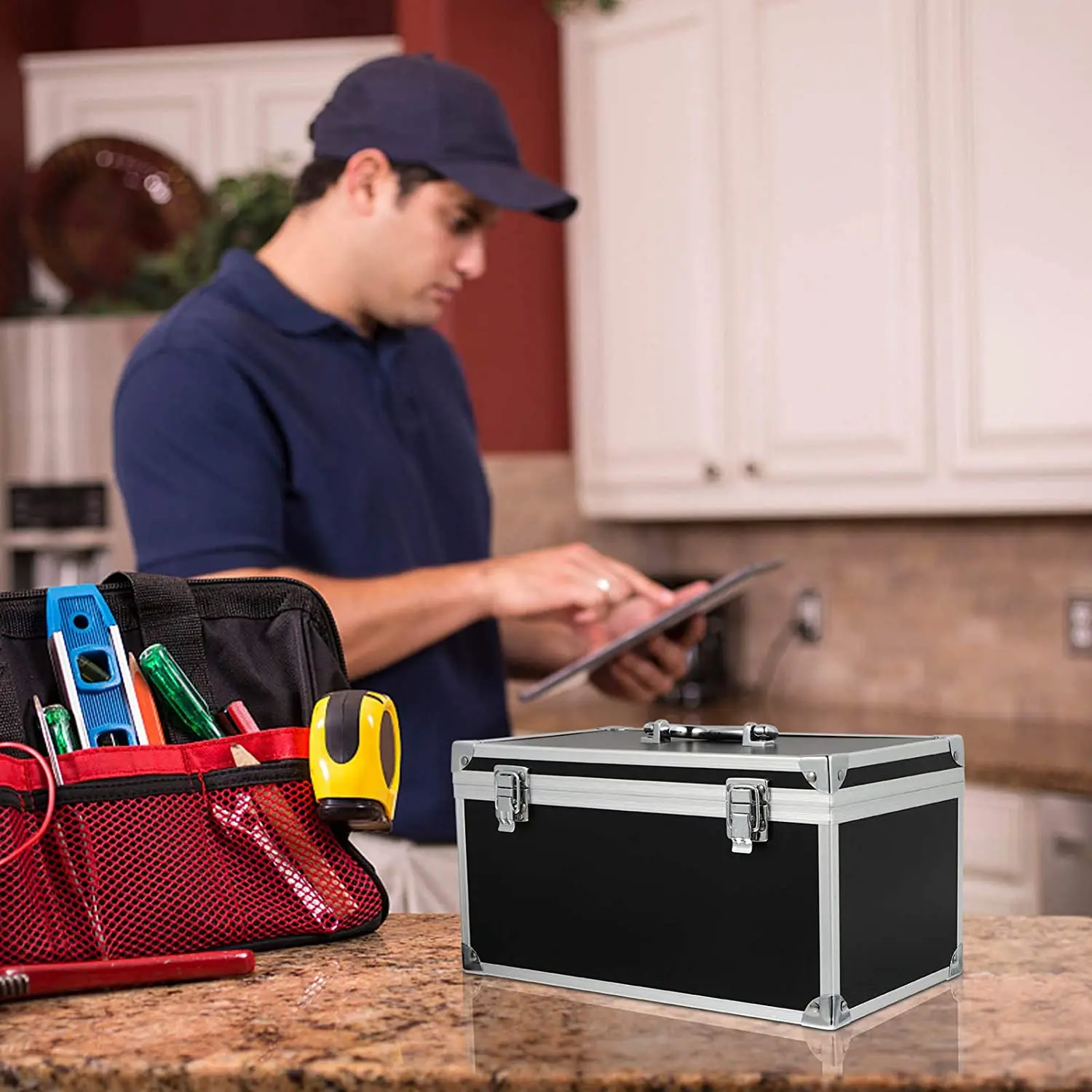 Aluminum Toolkit Box Portable Safety Equipment Instrument Suitcase Display Hardware Tool Case