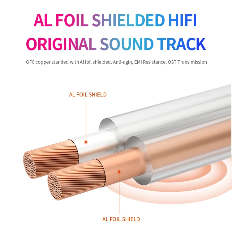 High Quality Transparent Aluminum Foil Shielded Low Noise Copper Chip 2x100 Shielded Speaker Cable 100M high flexibility