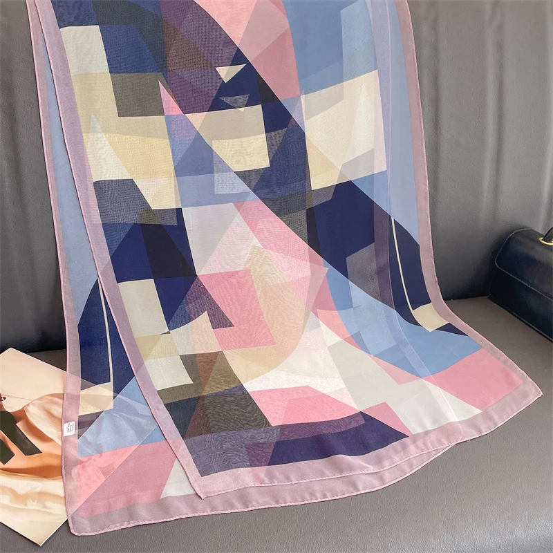 A leaf Undercap Flora chiffon scarf Multicolor Stock 50*160cm Bulk