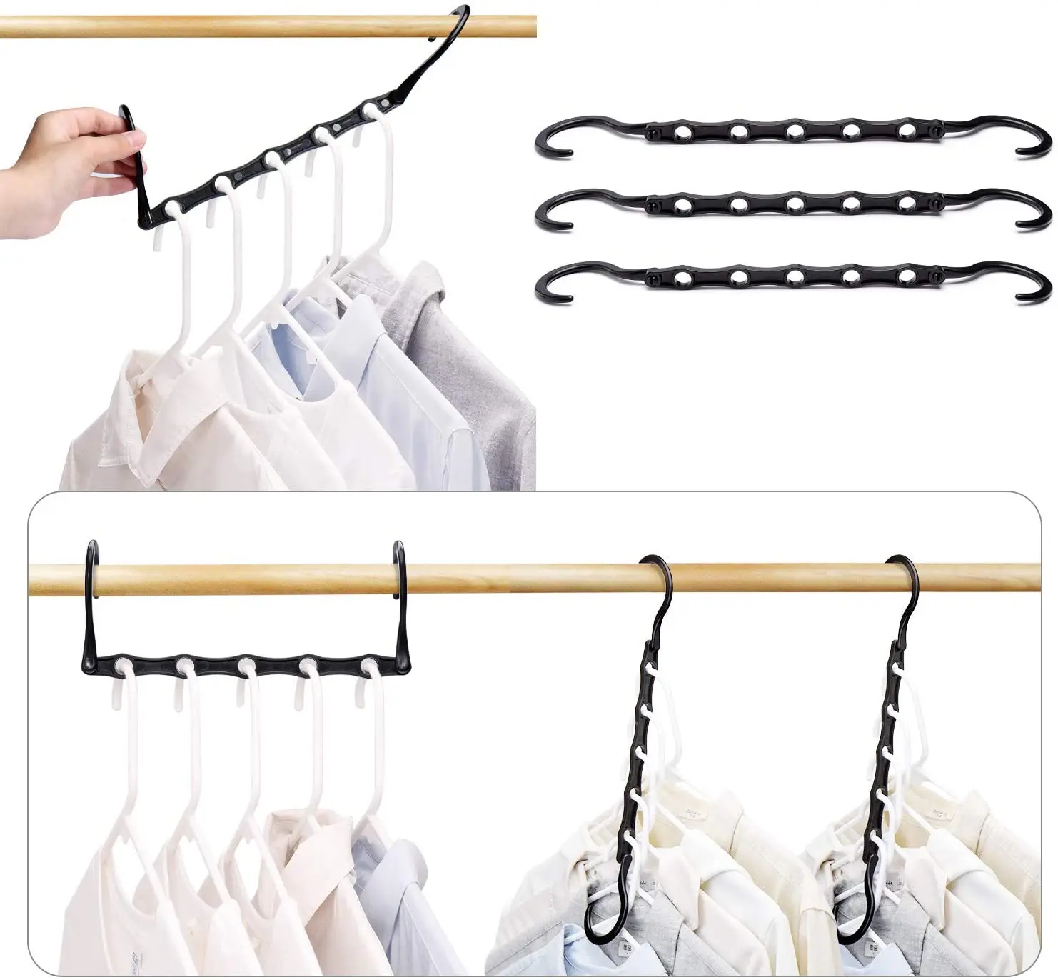 Space Saving Wardrobe New ABS Material Plastic Hook Clothing Organizer Closet  Magic Coat Trousers Clothes Magic Hanger